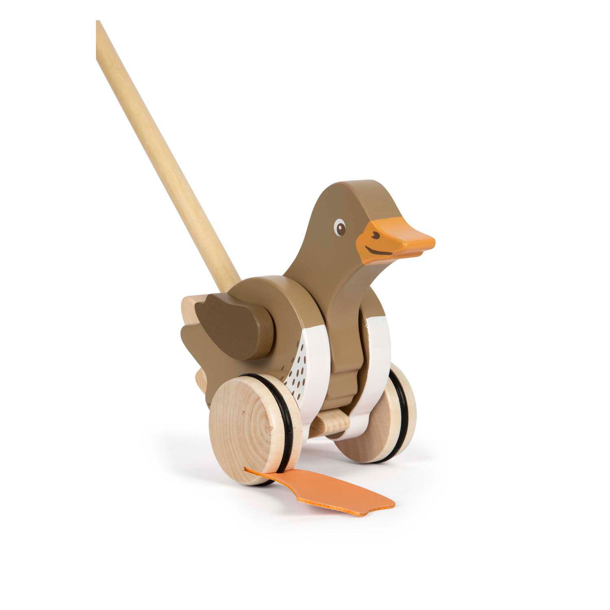 Small foot - houten duwfiguur eend met bewegende kop