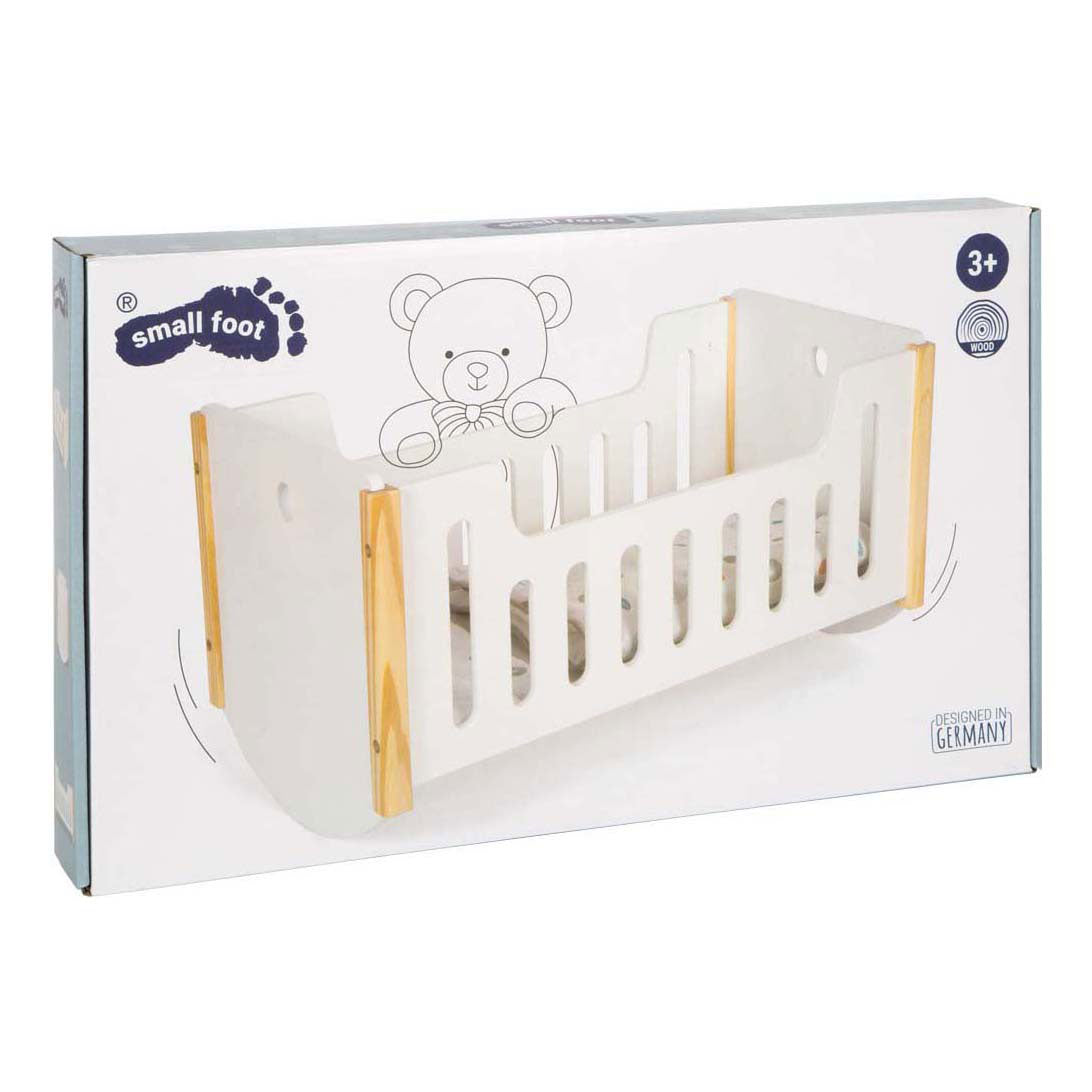 Knus small foot - houten poppenbed wit little button