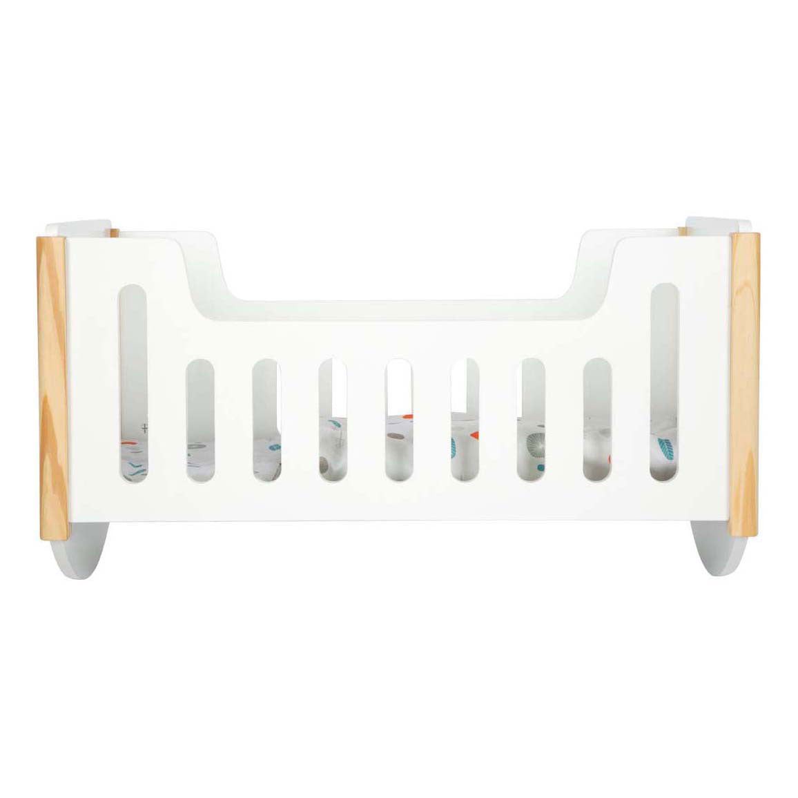 Knus small foot - houten poppenbed wit little button
