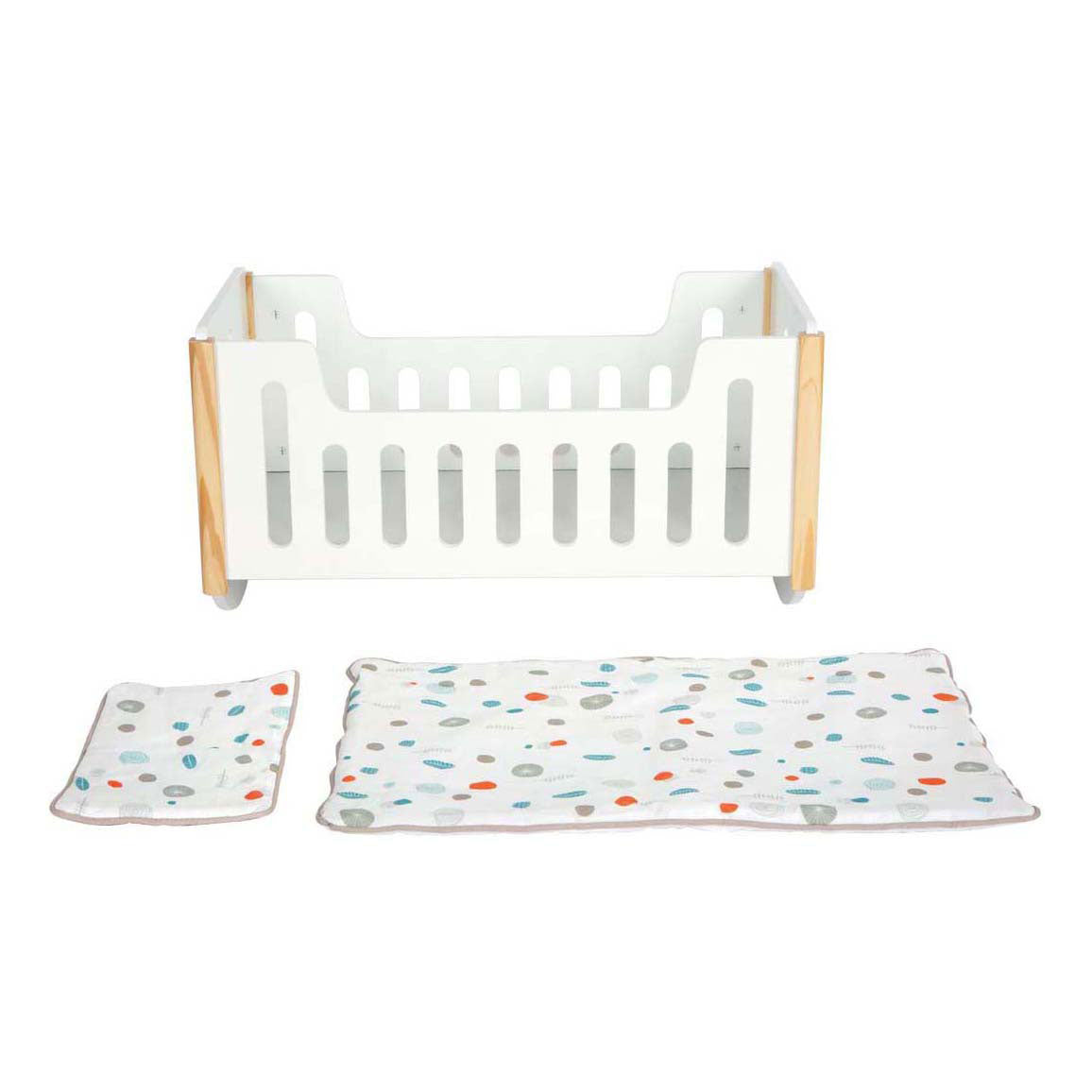 Knus small foot - houten poppenbed wit little button