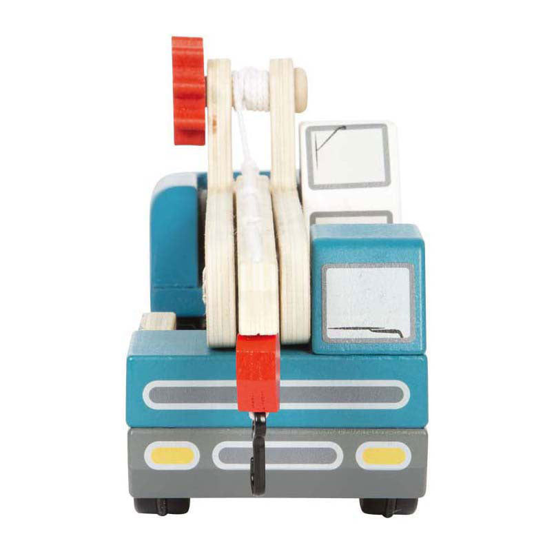 Small foot - houten kraanwagen blauw met pallet