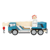 Small foot - houten kraanwagen blauw met pallet