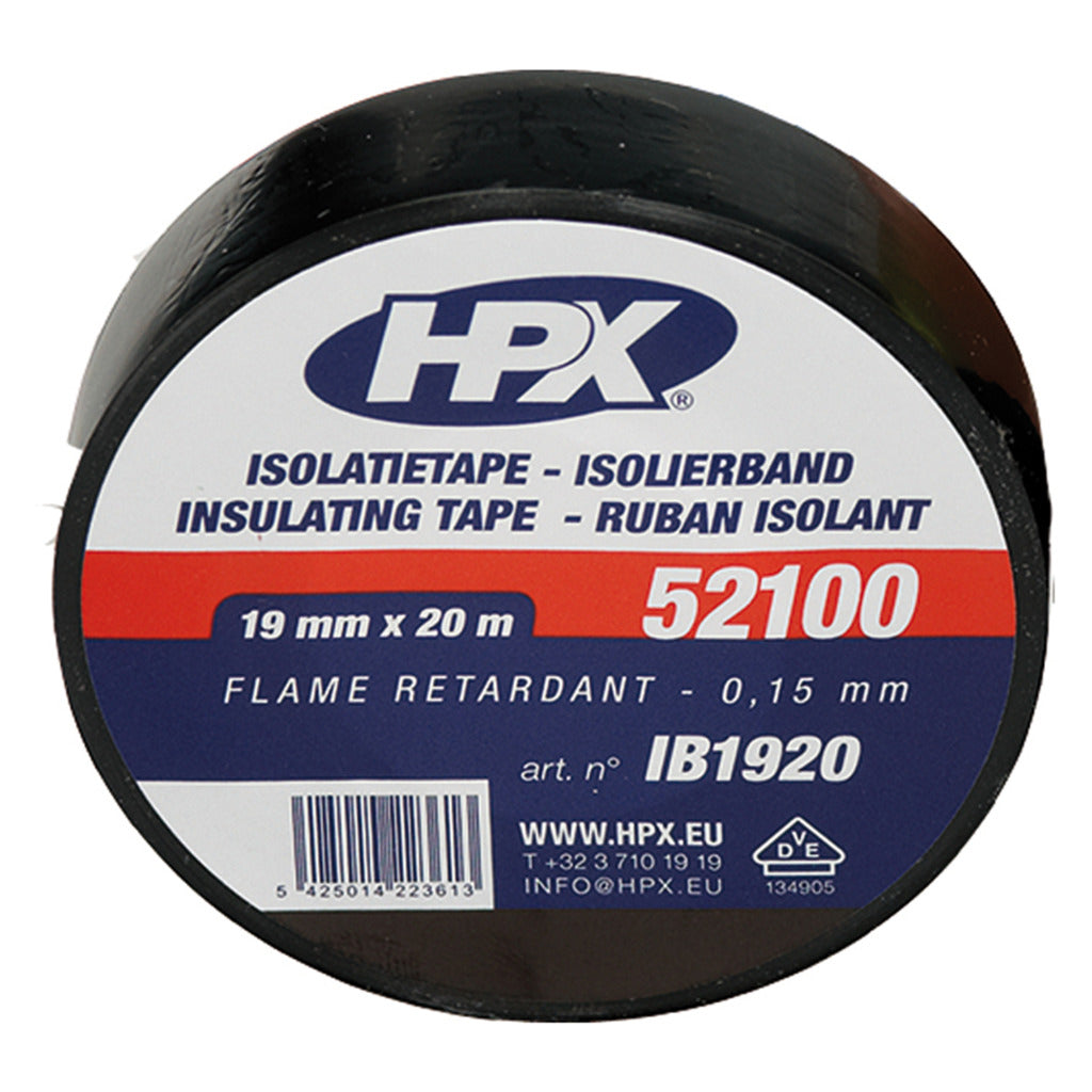 Hpx isolatietape zwart 19mmx20m