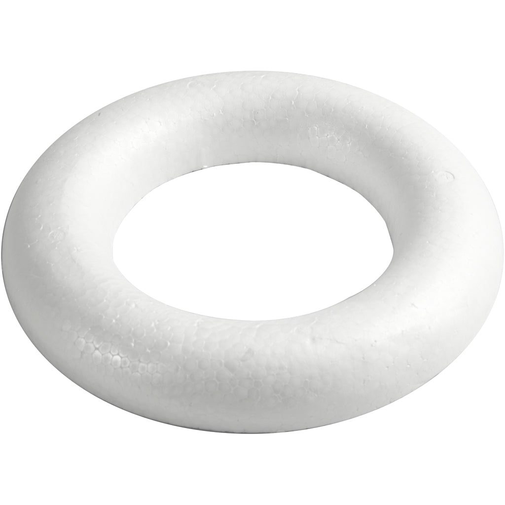 Creativ company ringen met platte achterkant, d 25 cm, dikte 30 mm, wit, 1 stuk