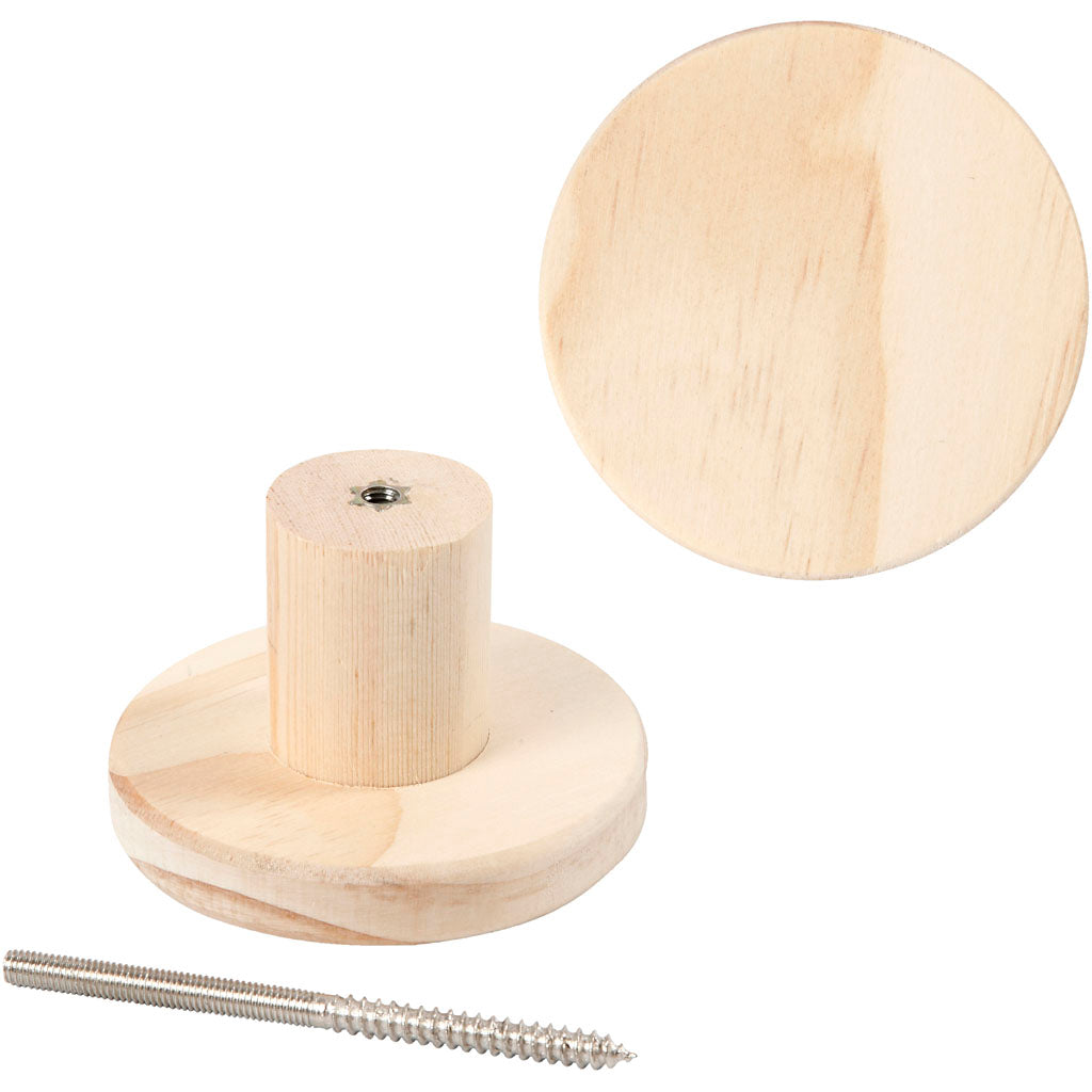Creativ company kapstok, rond, d: 4,5 cm, d 7 cm, 1 stuk