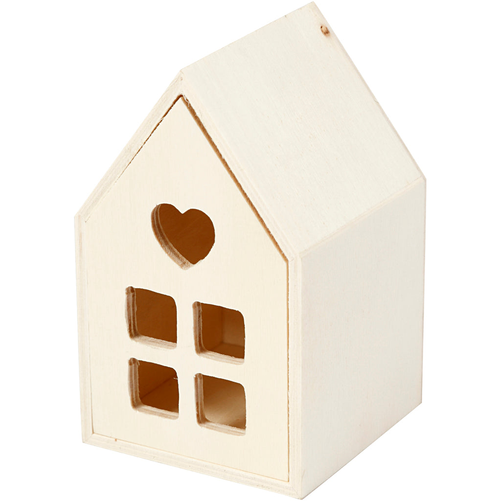 Creativ company huis met lade, h: 10,8 cm, d: 6,8 cm, b: 6,8 cm, 1 stuk