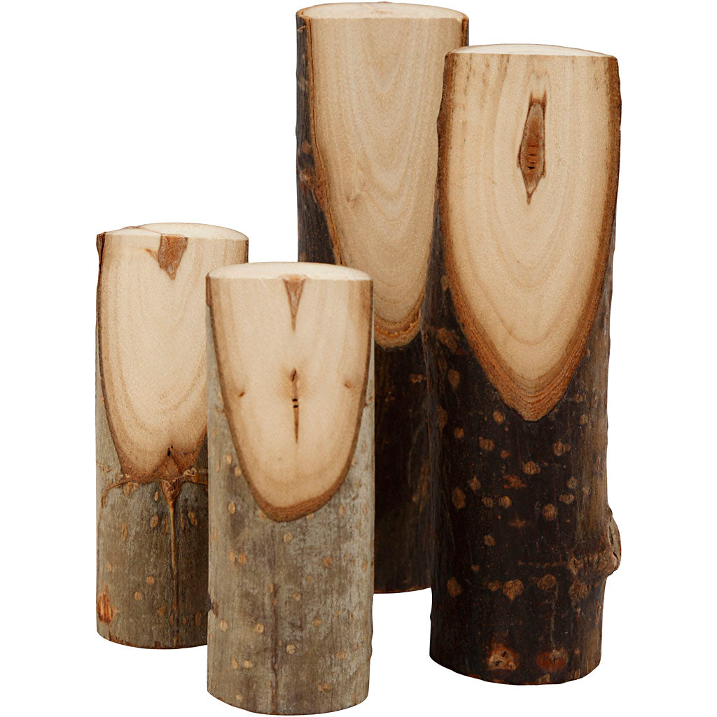 Creativ company decoratieve boomstam, h: 8+12 cm, d 2,5-3,5 cm, 4 stuk 1 doos