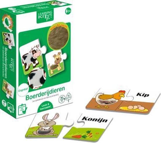 Bongers speelgoed learning kitds - boerderijdieren (6 x 2)