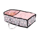 Poppenwagen 2 in 1 grijs roze 66,5x37x69 cm