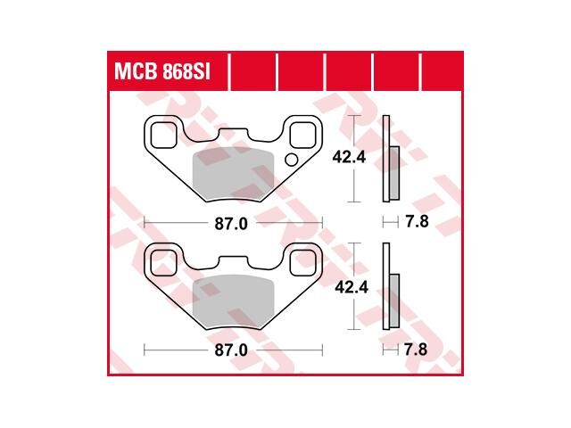 Trw -lucas remblokken mcb 868 brake pad mcb 868 si sintered metal