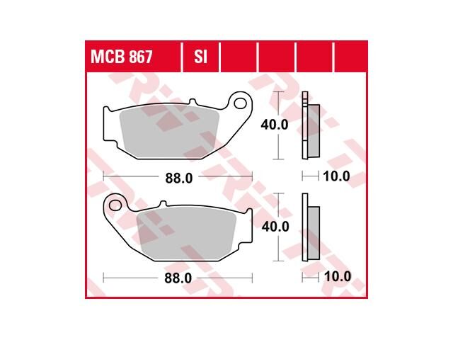 Trw -lucas remblokken mcb 867 brake pad mcb 867 organic standard