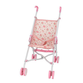Poppenbuggy roze bloem