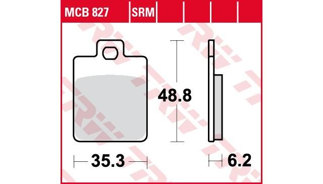 Trw remlokken mcb827 brake pad mcb 827 organic standard