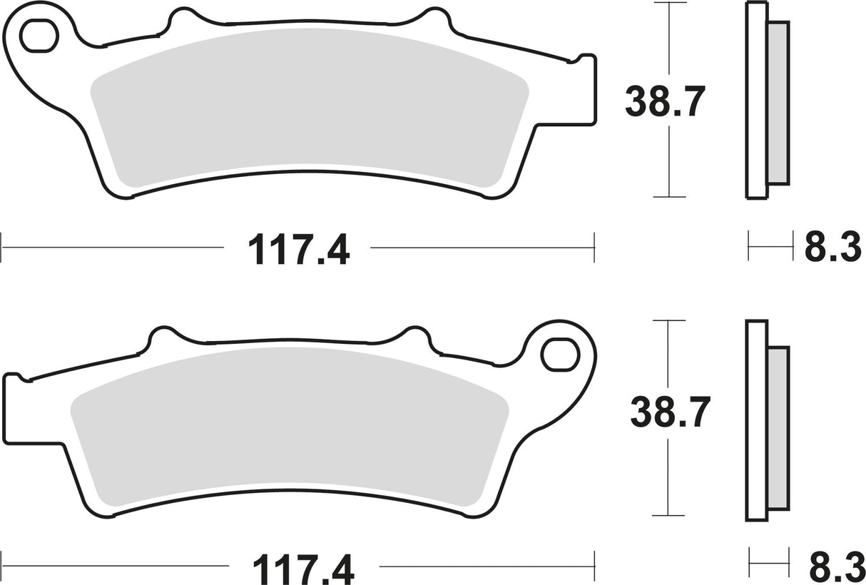 Trw remblokken mcb 726 brake pad mcb 726 srm sintered metal