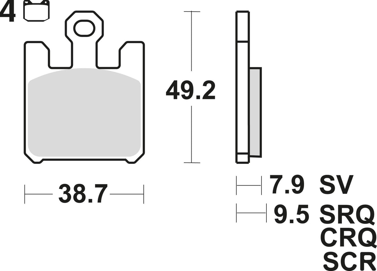 Trw -lucas remblok mcb 742 brake pad mcb 742 sv sintered metal