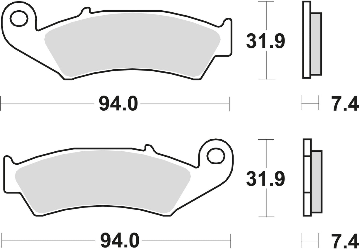 Trw remblokken mcb 574 brake pad mcb 574 si sintered metal