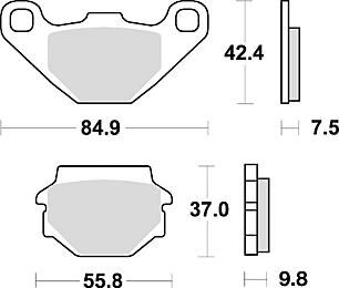 Trw remblokken mcb 523 brake pad mcb 523 organic standard