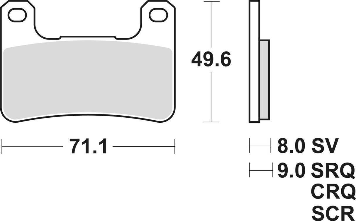 Trw -lucas remblokken mcb 752 brake pad mcb 752 trq sint. metal racing