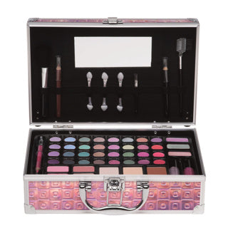 Casuelle holografische make-up koffer roze glamour