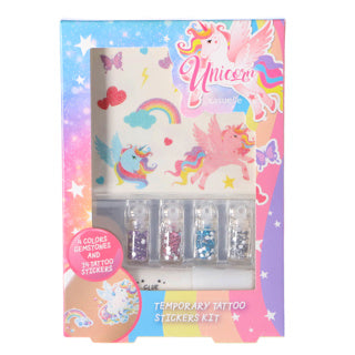 Casuelle eenhoorn glitter lichaamstattoo