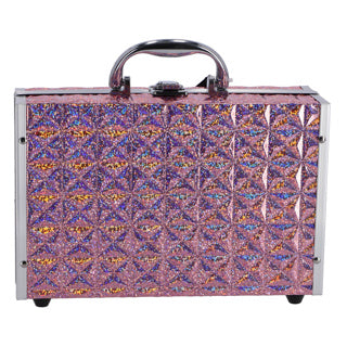 Casuelle make-up koffer roze holografisch