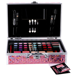 Casuelle make-up koffer roze holografisch