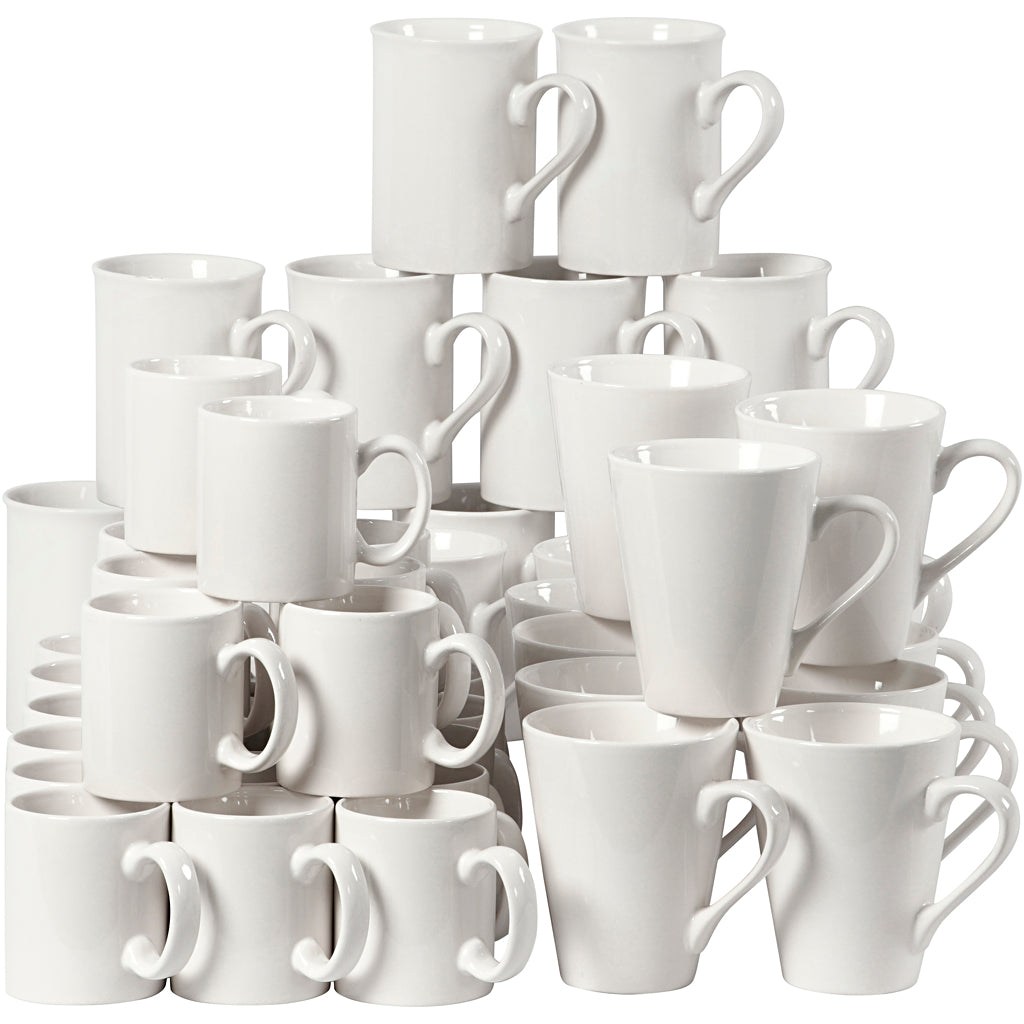 Creativ company mokken, h: 7-10 cm, wit, 48 stuk 1 doos