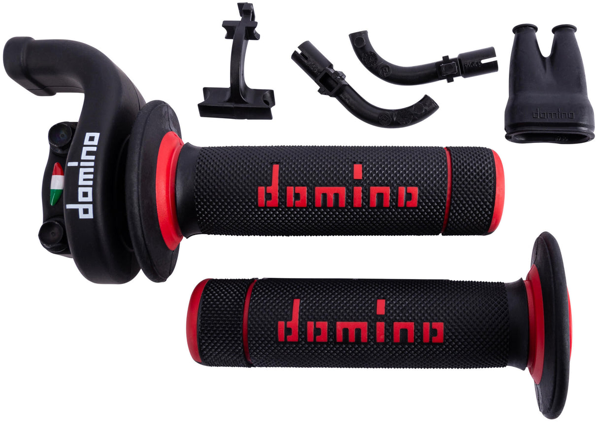 Domino gasdraaigreep armatuur kre03 . throttle grips alu sw 2-pull w.rubber a0