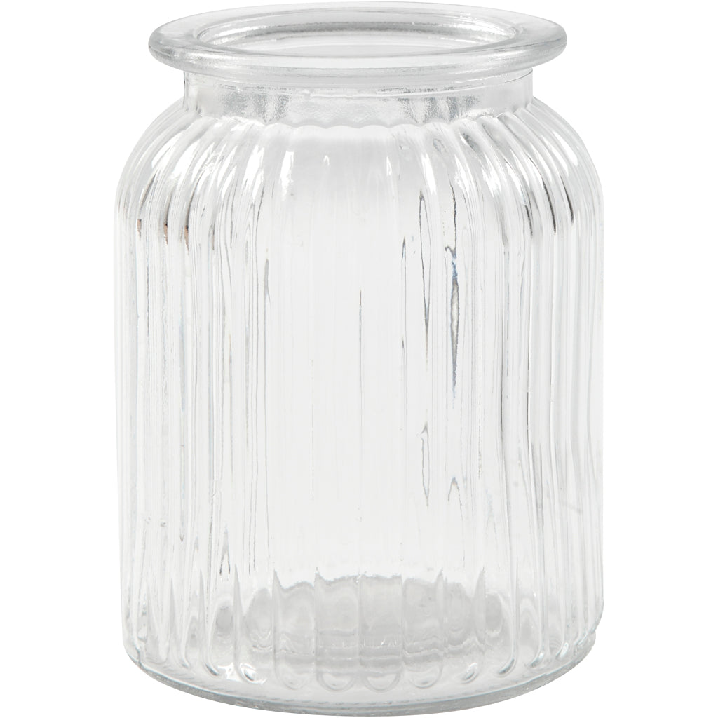 Creativ company glazen pot, h: 14,5 cm, d 11 cm, gatgrootte 7 cm, 6 stuk 1 doos