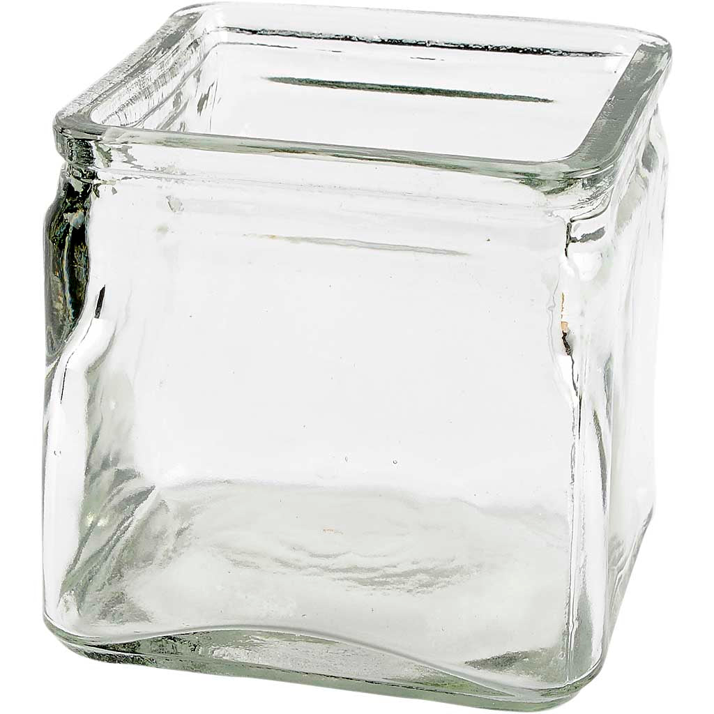 Creativ company vierkant glas, h: 10 cm, afm 10x10 cm, 12 stuk 1 doos