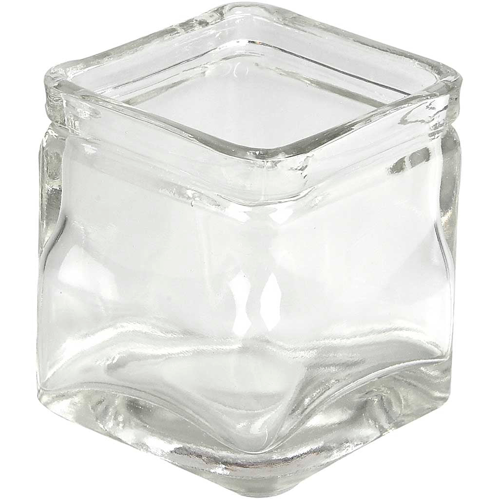 Creativ company vierkant glas, h: 8 cm, afm 7,5x7,5 cm, 12 stuk 1 doos