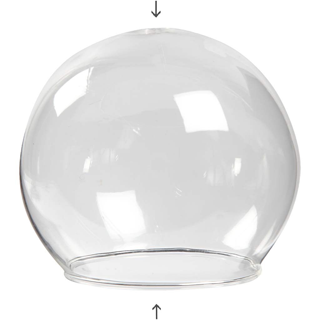 Creativ company belvormig glas zonder voet, d 8 cm, gatgrootte 5 cm, transparant, 4 stuk 1 doos