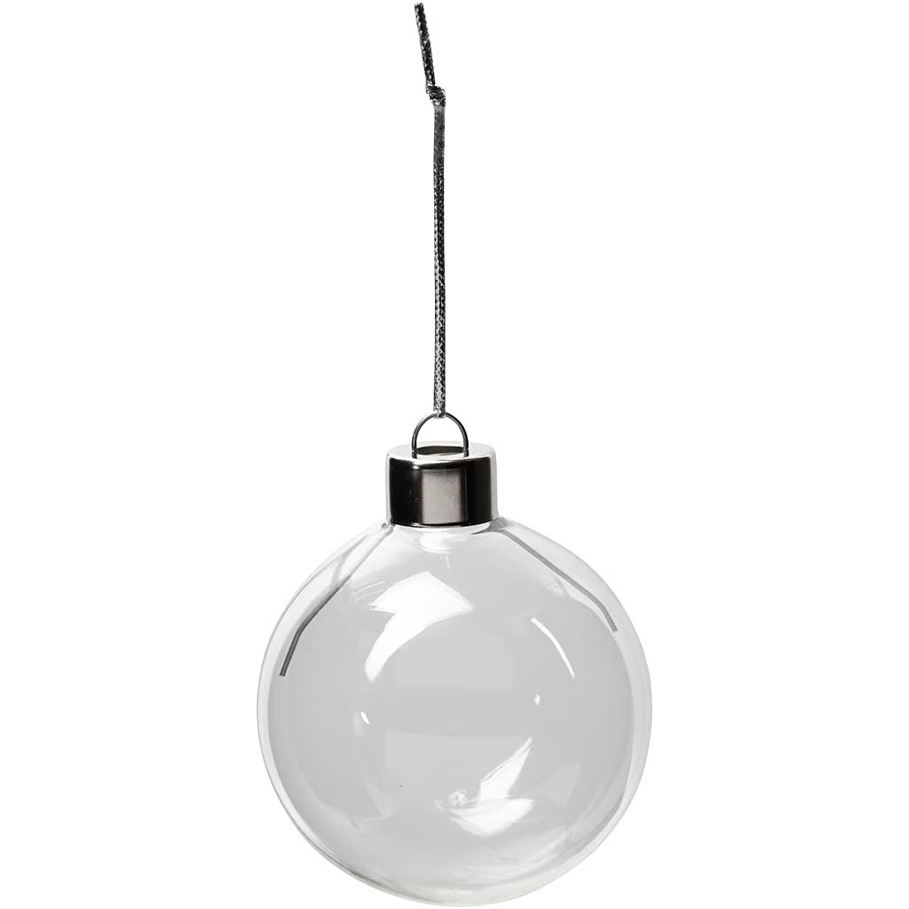 Creativ company glazen ornamenten, h: 6,9 cm, d 5,9 cm, transparant, 8 stuk 1 doos