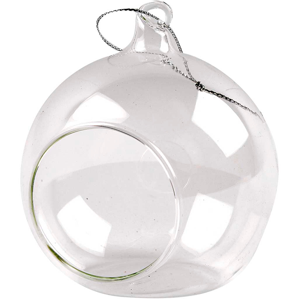 Creativ company glasornament met opening, d 8 cm, 6 stuk 1 doos