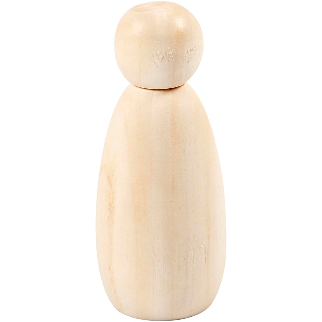 Creativ company houten figuur, h: 8 cm, d 3,8 cm, 3 stuk 1 doos