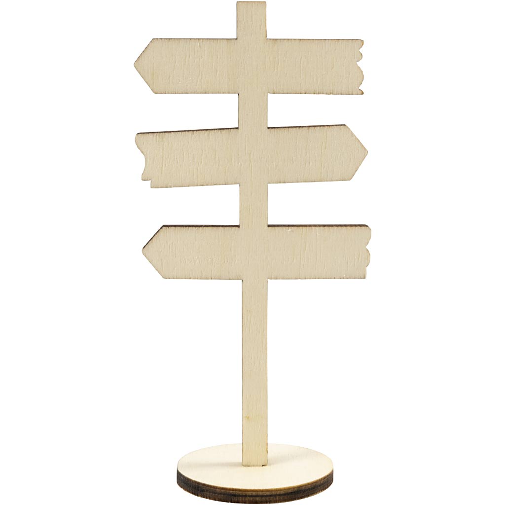 Creativ company houten bord pijlen op voet, 12cm