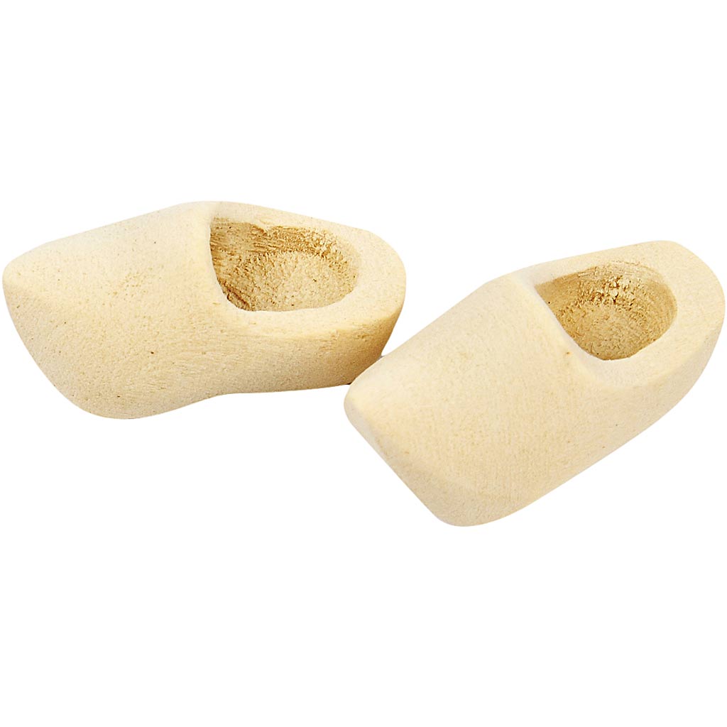 Creativ company nederlandse houten klompen, l: 30 mm, 2 paar 1 doos