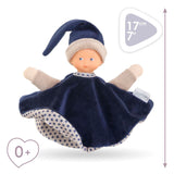 Corolle tidoudou - marineblauw knuffeldoek, 17cm