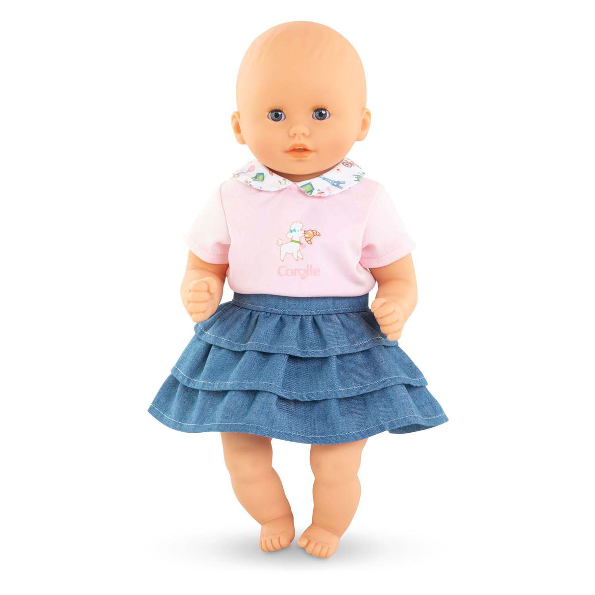 Corolle rok met ruches en t-shirt voor babypop, 30cm.
