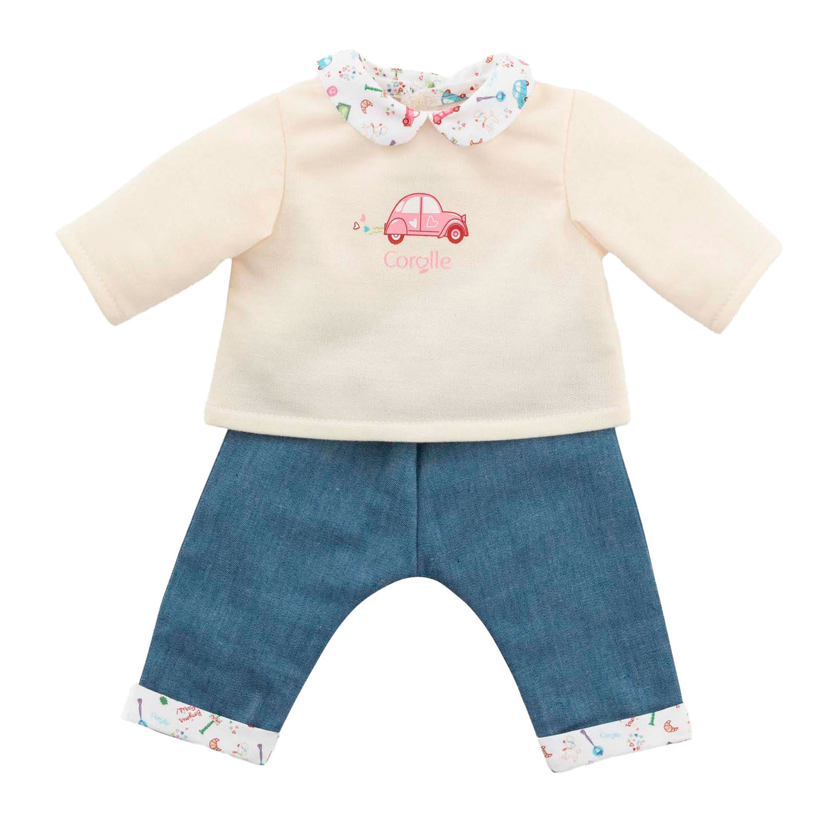 Corolle t-shirt en spijkerbroek voor babypop, 30cm