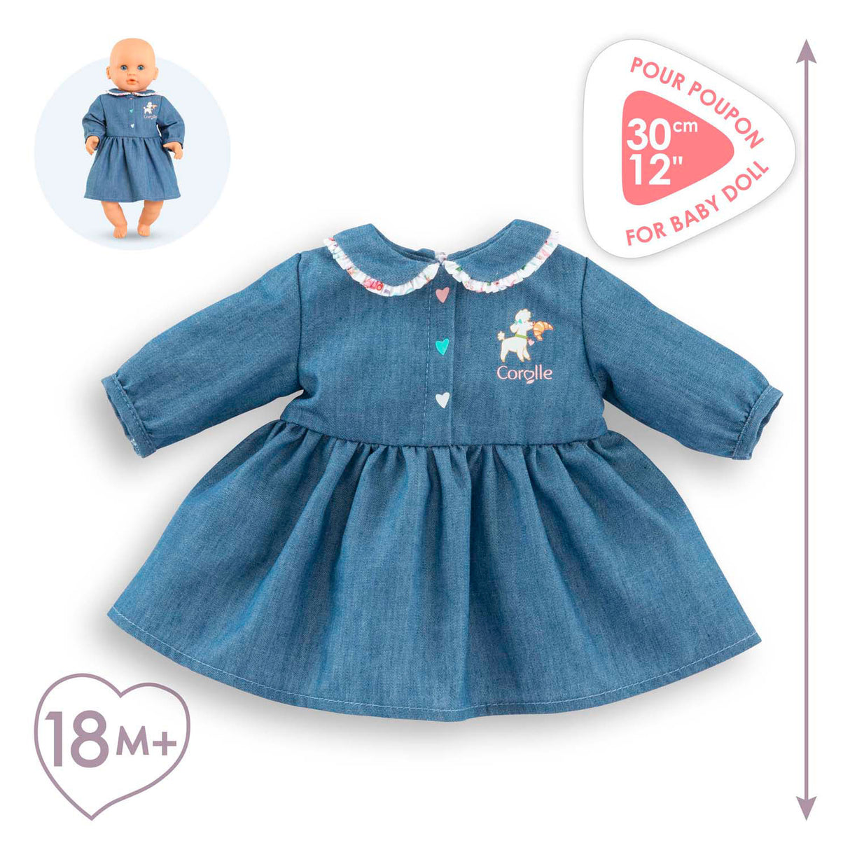 Corolle jurk voor babypop, 30cm