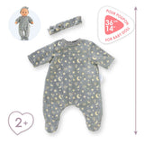 Corolle poppen pyjama glitter in het donker en haarband, 36cm
