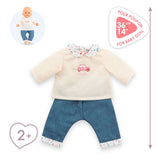 Corolle t-shirt en spijkerbroek voor babypop, 36cm