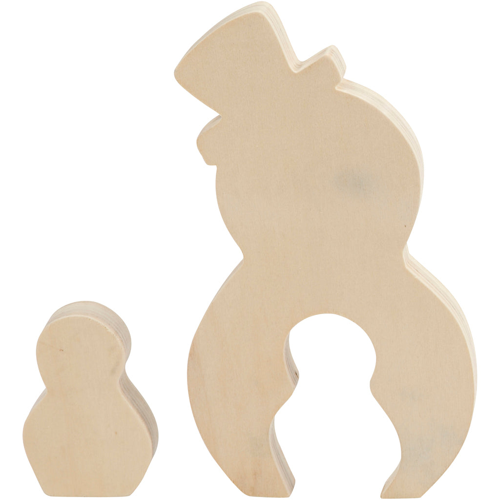 Creativ company 2in1 figuren, sneeuwpop, h: 7,7+20 cm, d: 2 cm, b: 5,3+11,3 cm, 1 set