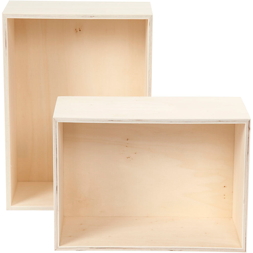 Creativ company showdozen, rechthoek, h: 27+31 cm, d: 12,5 cm, b: 19,5+22,5 cm, 2 stuk 1 set