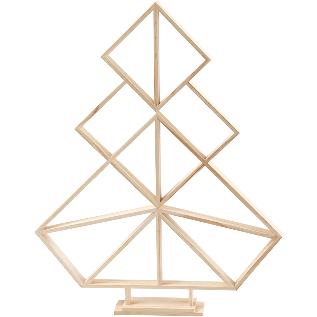 Creative company geometrische kerstboom van hout, h: 60 cm, b: 47 cm, 1 stuk