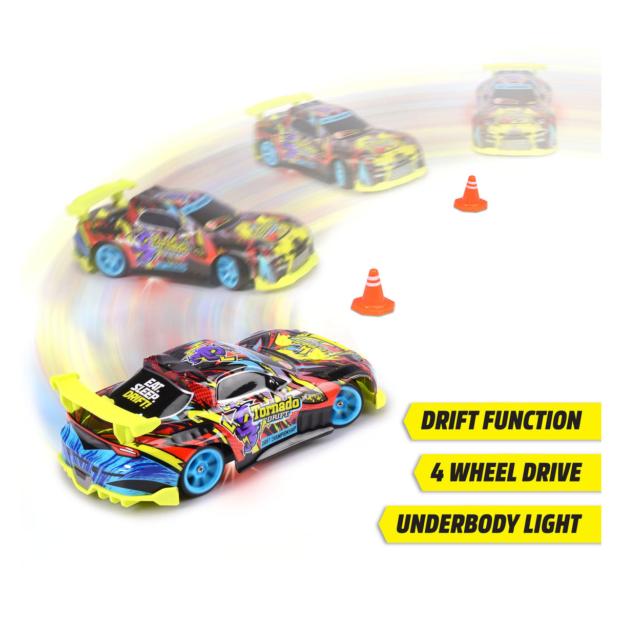 Dickie rc bestuurbare auto tornado drift rtr