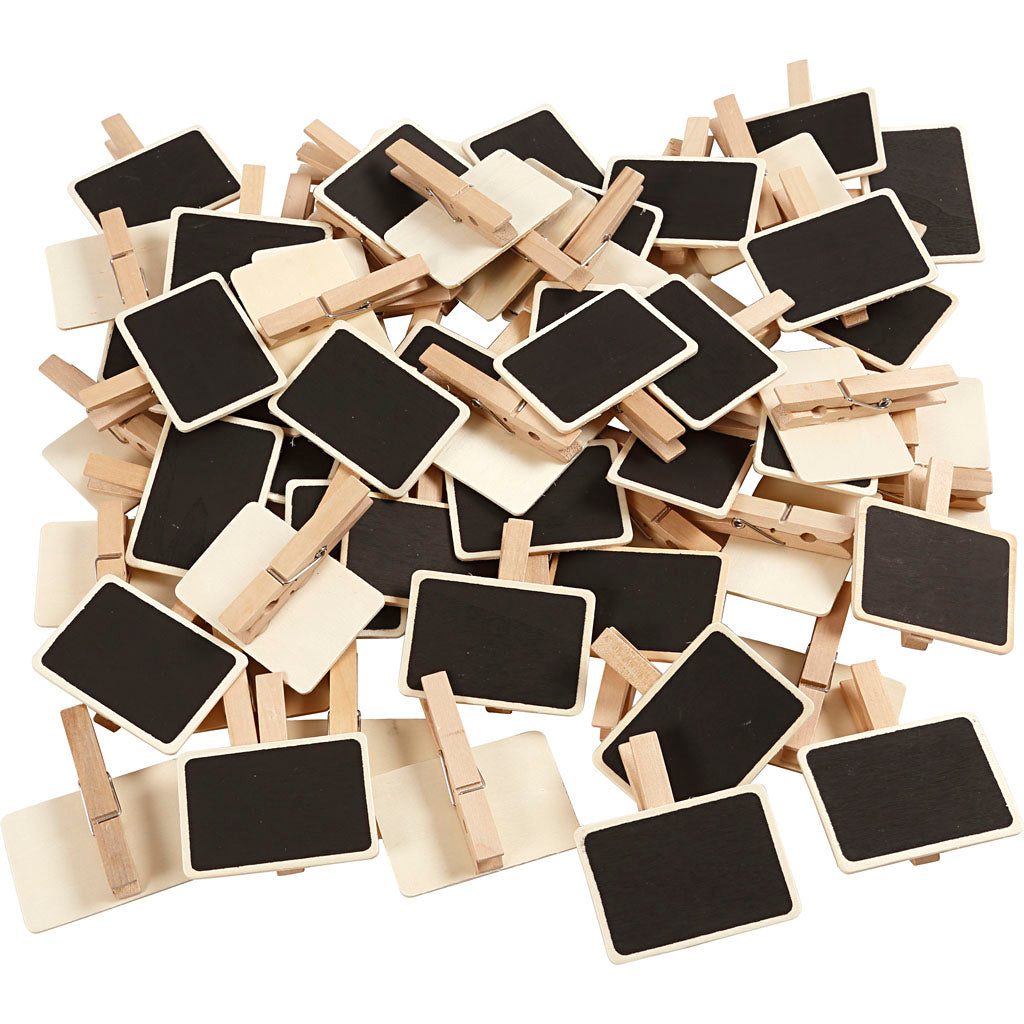 Creativ company schoolbord met wasknijpers, afm 6,8x4,7 cm, 100 stuk 1 doos