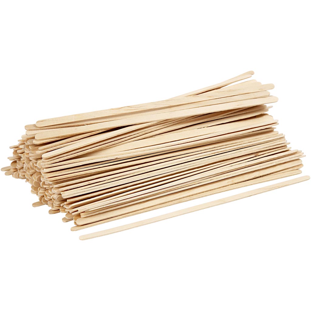 Creativ company ijslollystokjes, l: 19 cm, b: 6 mm, naturel, 200 stuk 1 doos
