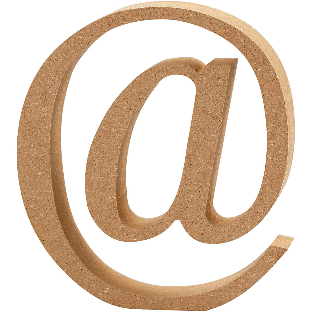 Creativ company symbool van mdf, @, h: 8 cm, dikte 1,5 cm, 1 stuk